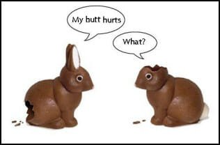 chocolate easter bunny my butt hurts funny picture